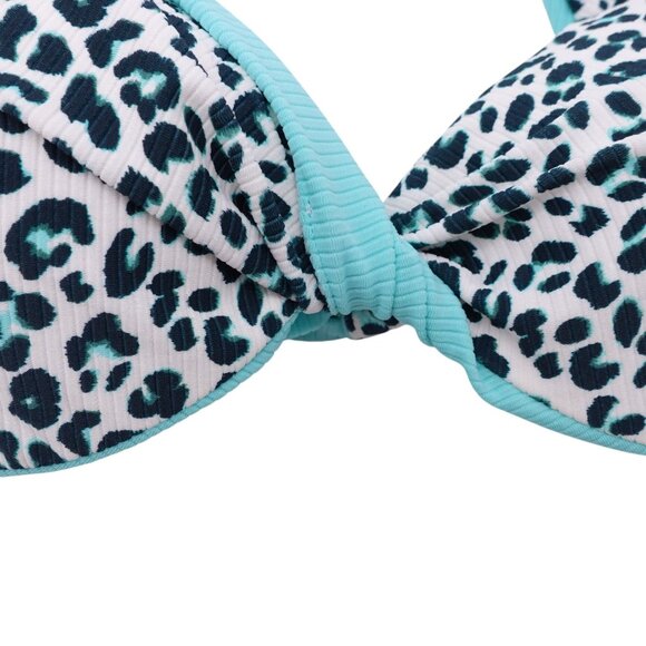 NWT Coco Reef Verso Reversible Bra-Sized Twist-Front Bikini Top Sz 32/34C Blue - Picture 5 of 12